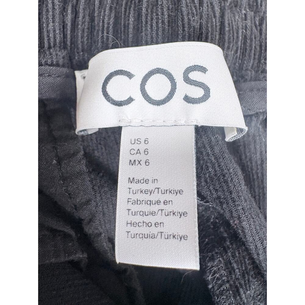 Contemporary Modern Minimalist COS Black Corduroy Barrel Leg Crop Pants — Size 6 - Picture 5 of 12